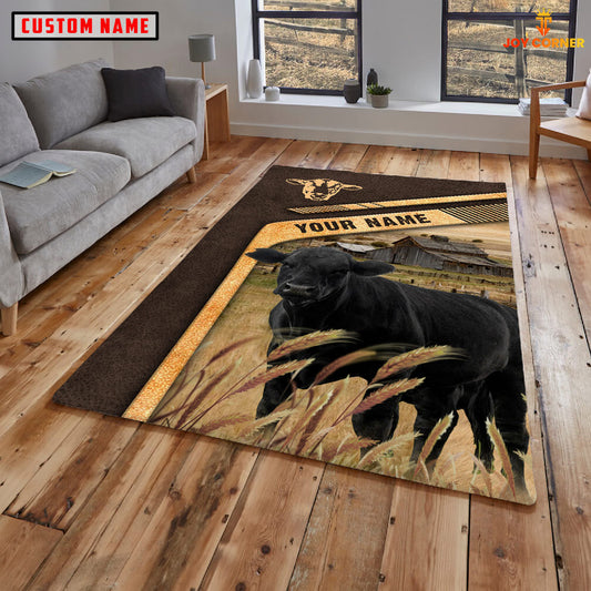 Joycorners Personalized Name Black Angus On The Meadow Rug