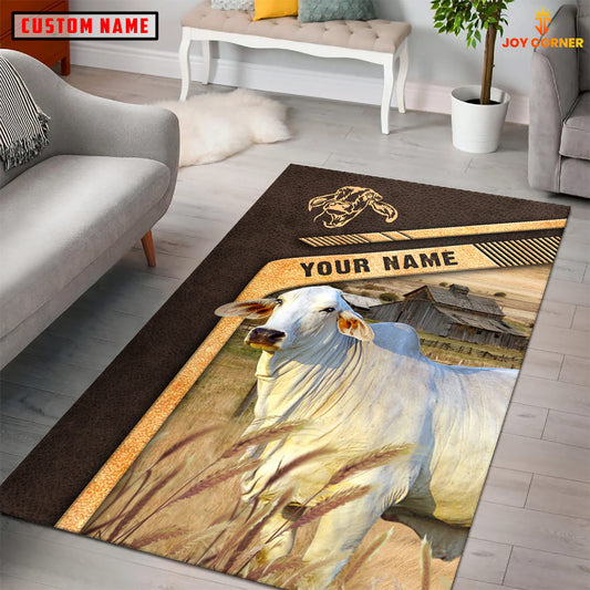 Joycorners Personalized Name Brahman On The Meadow Rug