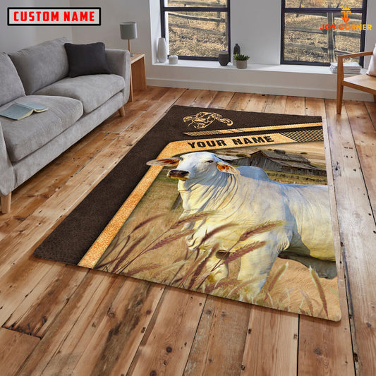 Joycorners Personalized Name Brahman On The Meadow Rug