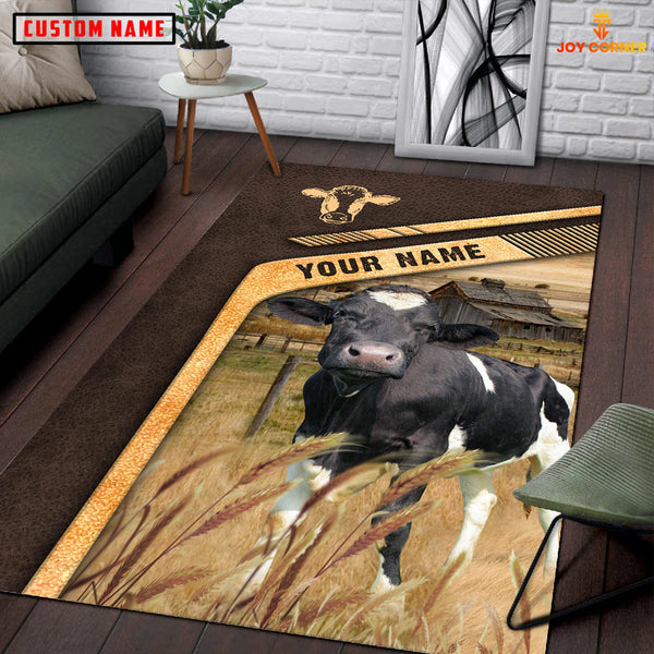 Joycorners Personalized Name Holstein On The Meadow Rug