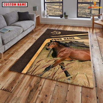 Joycorners Personalized Name Horse On The Meadow Rug