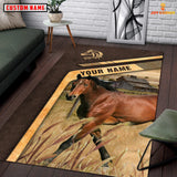 Joycorners Personalized Name Horse On The Meadow Rug