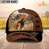 Joycorners Custom Name Jersey Brown Black Leather Pattern Cap
