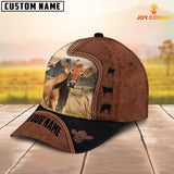 Joycorners Custom Name Jersey Brown Black Leather Pattern Cap
