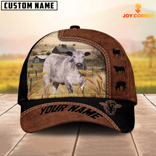 Joycorners Custom Name Speckle Park Brown Black Leather Pattern Cap