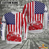 Joycorners Personalized Name Farm Tractor US Flag Hoodie