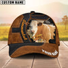 Joycorners Custom Name Simmental Brown Leather Pattern 3D Cap