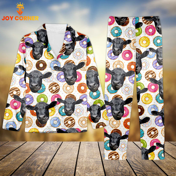Joycorners Black Angus Cattle Cattle Cookies Pattern 3D Pajamas