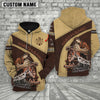 Joycorners Mechanic Custom Name Leather Pattern Printed 3D Shirt