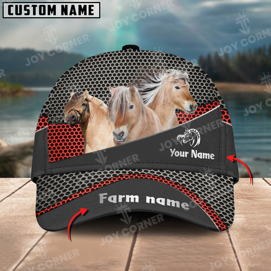 Joycorners Fjord Horse Customized Name And Farm Name Metal 3D Classic Cap