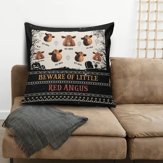 Joycorners Beware Of Little Red Angus Custom Name Happy Halloween Pillow Case