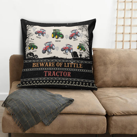 Joycorners Beware Of Little Tractor Custom Name Happy Halloween Pillow Case