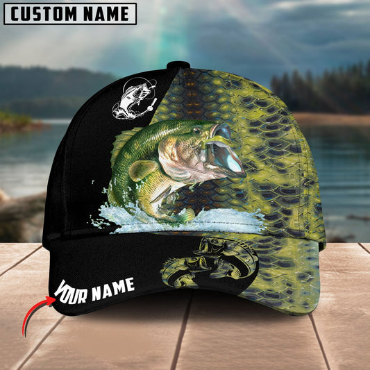Joycornerss Custom Name Bass Fishing Green 3D Classic Cap
