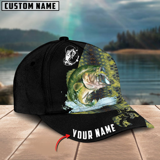 Joycornerss Custom Name Bass Fishing Green 3D Classic Cap