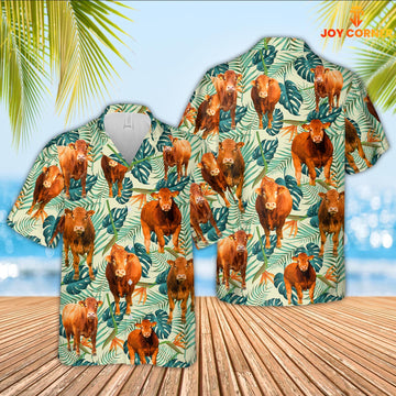 Joy Corners Limousin Green Pattern 3D Hawaiian Shirt