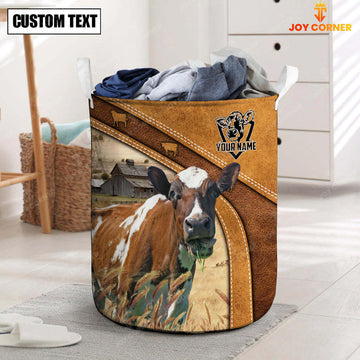 Joycorners Ayrshires Cattle Brown  Custom Name  Basket