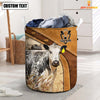 Joycorners White Park Cattle Cattle Brown  Custom Name  Basket