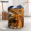 Joycorners  Highland Cattle Brown  Custom Name  Basket