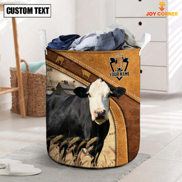 Joycorners Black Baldy Cattle Brown  Custom Name  Basket