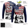 Joycorners Personalized Text US Flag Fishing 3D Long Sleeve Shirt