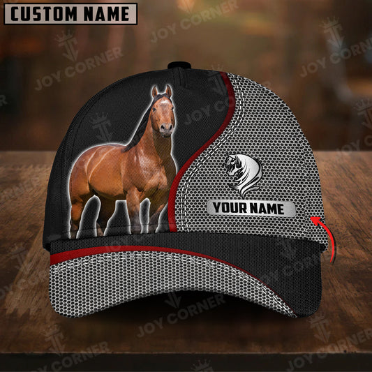 Joycorners Horse Metal Pattern Customized Name 3D Classic Cap