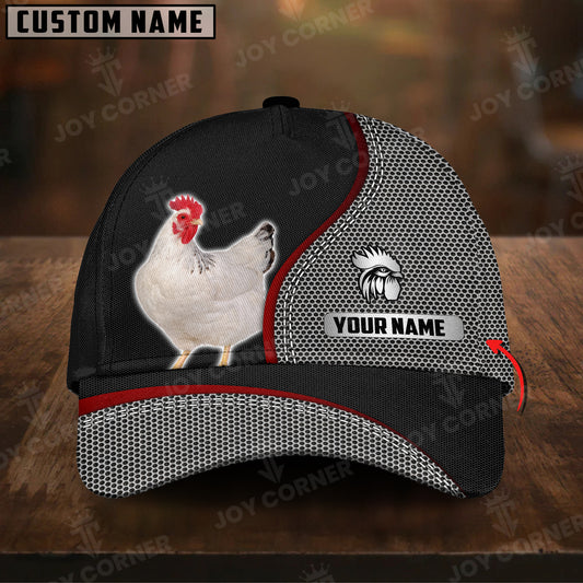 Joycorners Chicken Metal Pattern Customized Name 3D Classic Cap