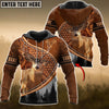 Joycorners Elk Hunting Personalized Name Carving Leather Pattern 3D Hoodie