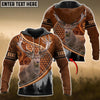 Joycorners Mule Hunting Personalized Name Carving Leather Pattern 3D Hoodie