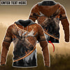 Joycorners Moose Hunting Personalized Name Carving Leather Pattern 3D Hoodie