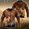Joycorners Elk Hunting Personalized Name Carving Leather Pattern 3D Hoodie