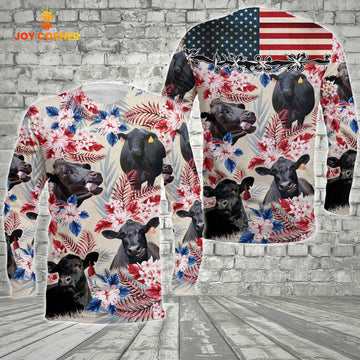 Joycorners Black Angus Flower Long Sleeve Shirt