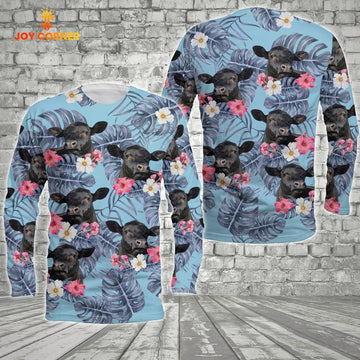 Joycorners Black Angus Sierra Blue Flower Long Sleeve Shirt