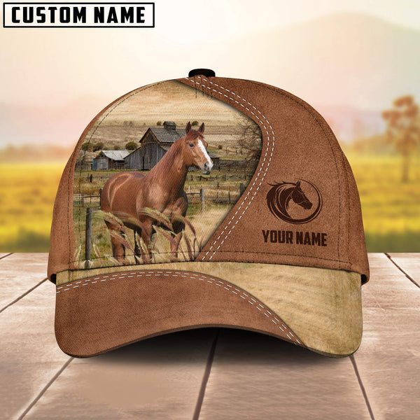 Joy Corners Quarter Horses Customized Name Brown Cap