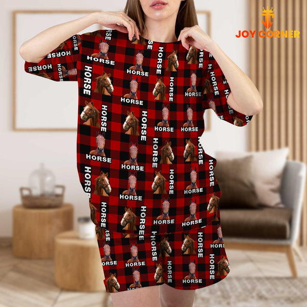 Joycorners Horse Red Caro 3D Short Pajamas