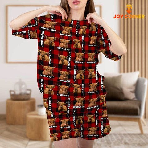 Joycorners Highland Cattle Red Caro 3D Short Pajamas