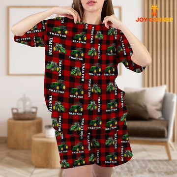 Joycorners Tractor Red Caro 3D Short Pajamas