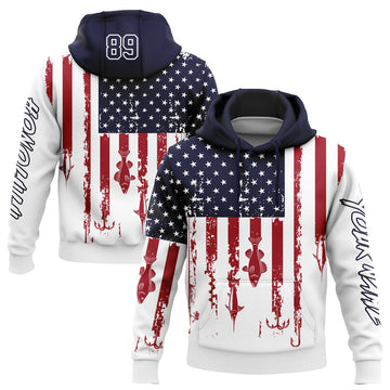 Joycorners Personalized Name US Flag Fishing US Flag 3D Hoodie