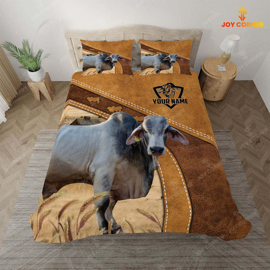 Joycorners Grey Brahman Cattle Customized Bedding set