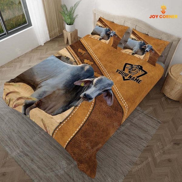 Joycorners Grey Brahman Cattle Customized Bedding set
