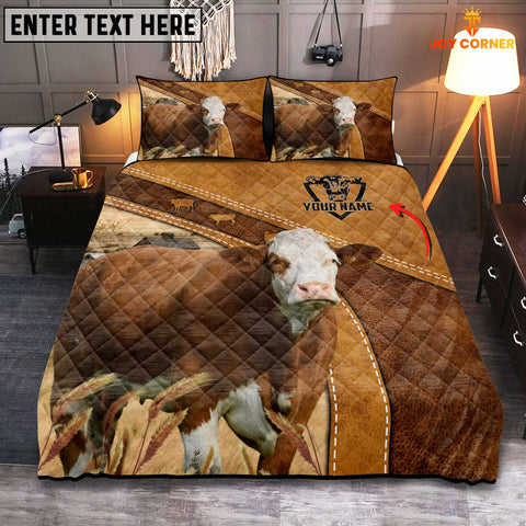 Joycorners Simmental On Farm Quilt Bedding Set
