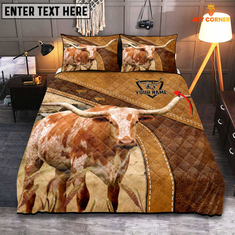 Joycorners Texas Longhorn On Farm Quilt Bedding Set