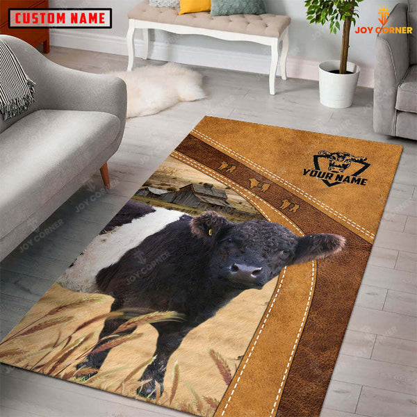 Joycorners Personalized Belted Galloway In Field Farmhouse Rug