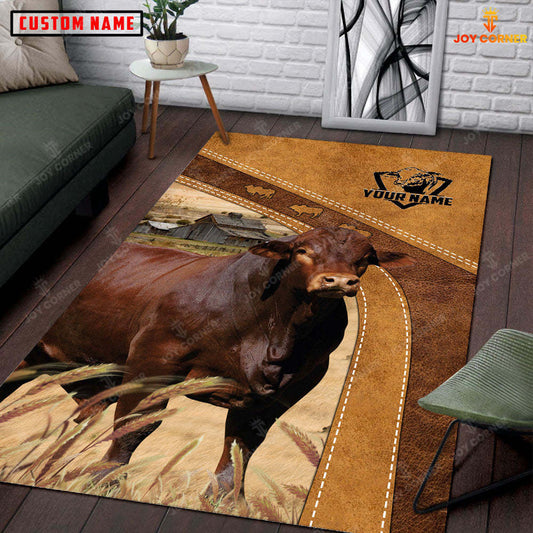 Joycorners Personalized Beefmaster In Field Farmhouse Rug