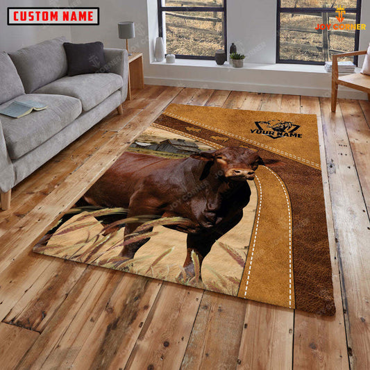 Joycorners Personalized Beefmaster In Field Farmhouse Rug