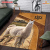 Joycorners Personalized Llama In Field Farmhouse Rug