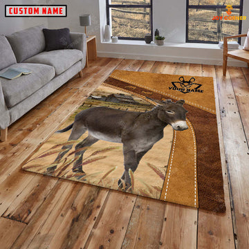 Joycorners Personalized Donkey In Field Farmhouse Rug