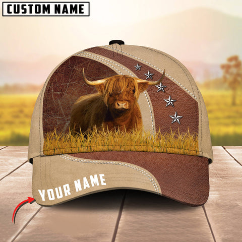 Joycorners Highland With Grass Customized Name 3D Classic Cap