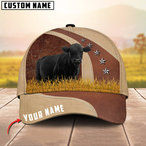 Joycorners Black Angus With Grass Customized Name 3D Classic Cap