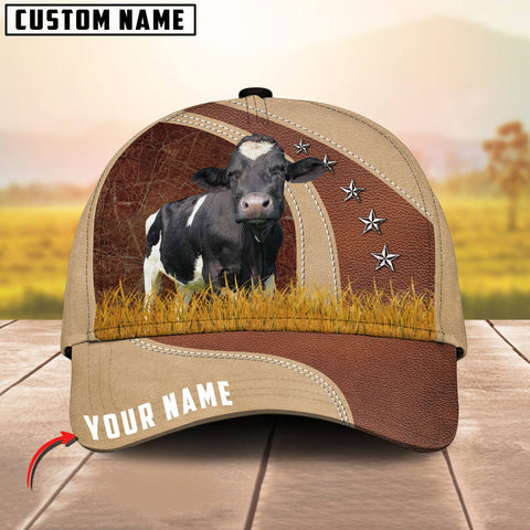 Joycorners Holstein With Grass Customized Name 3D Classic Cap