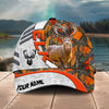 Joycorners Elk Deer Hunting Customized Name Orange Lava Pattern 3D Classic Cap
